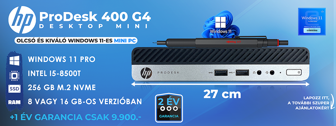HP ProDesk 400 G4 Desktop Mini számítógép