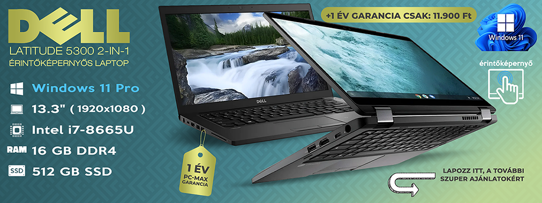 Dell Latitude 5300 2-in-1 érintőképernyős laptop