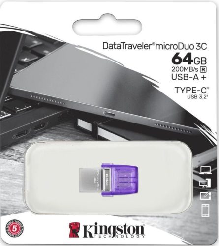 64 GB  USB 3.2 (A/Type-C) pendrive Kingston DataTraveler microDuo 3C