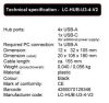 4 portos USB-C 3.2 Hub LC Power LC-HUB-U3-4-V2 