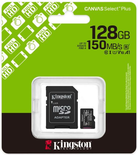 128 GB MicroSD kártya Kingston Canvas Select Plus 