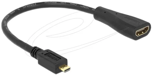Micro HDMI-HDMI kábel 23cm Delock 65391