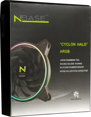 Ház hűtő 12 cm ARGB Cyclon HALO NBase (6 PIN)